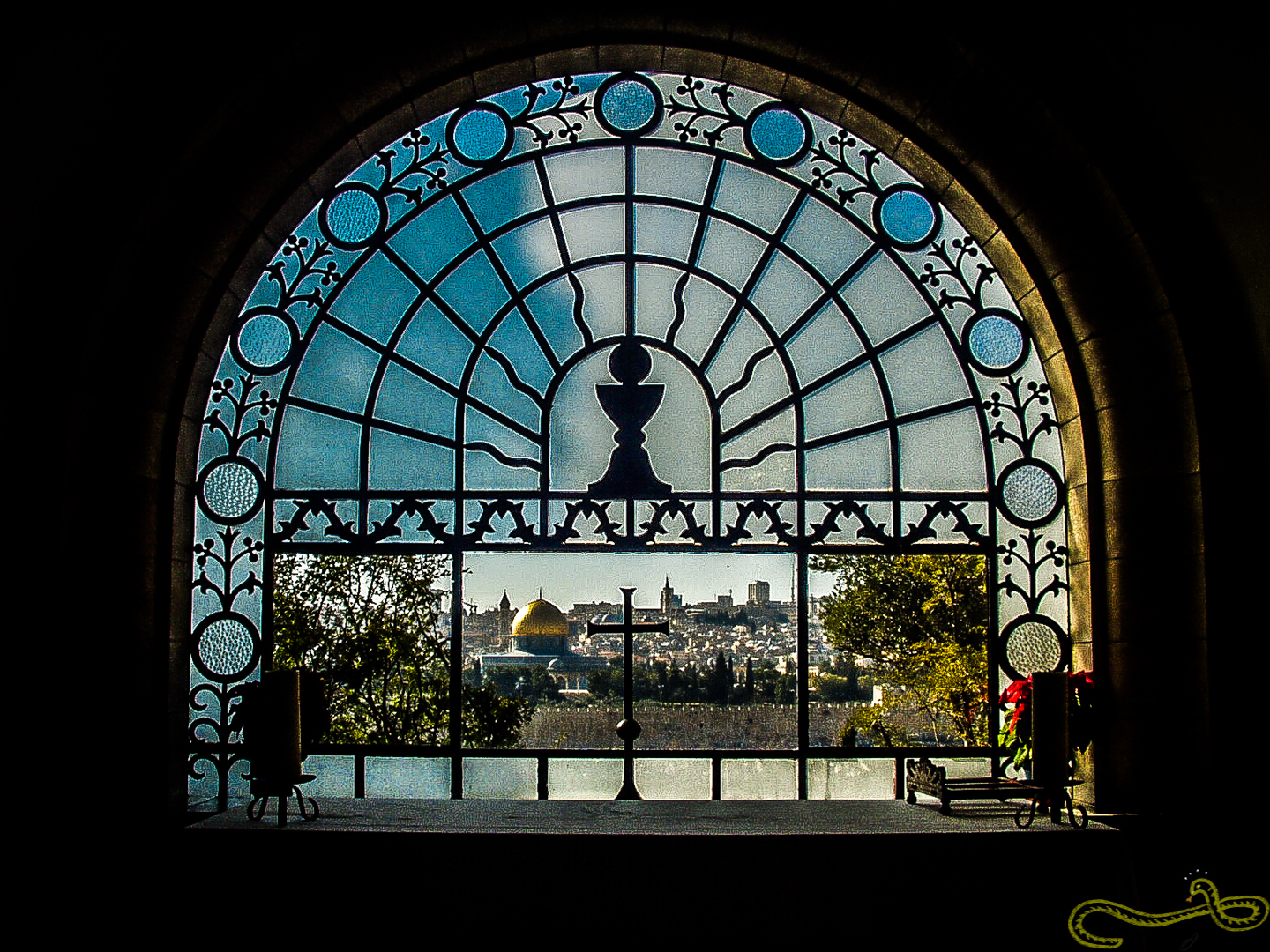 Mount of Olives window Jerusalem